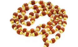 rudraksha bead gold plated mala